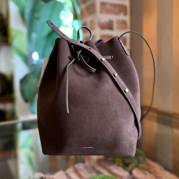 MANSUR GAVRIEL Bucket Chocolate Suede Bucket Bag - Picture 1 of 13